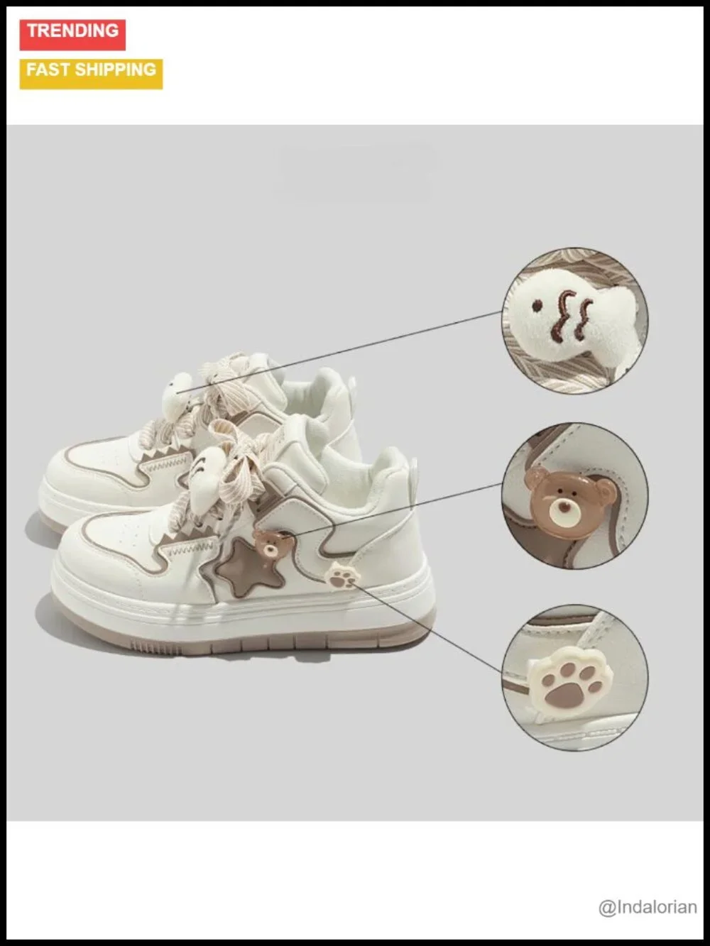 Chunky Y2K Star Sneakers Women's Cute Padded Toe Anti-Slip Comfort Casual Shoes